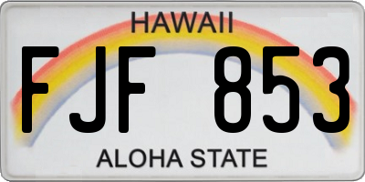 HI license plate FJF853