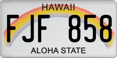 HI license plate FJF858