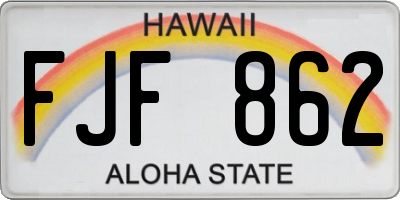 HI license plate FJF862
