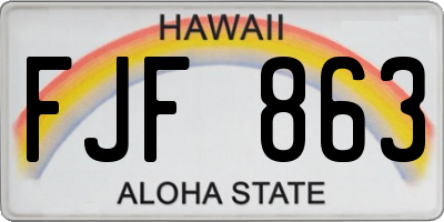 HI license plate FJF863
