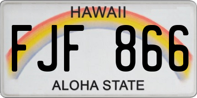 HI license plate FJF866
