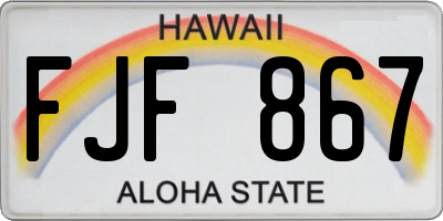 HI license plate FJF867