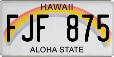 HI license plate FJF875