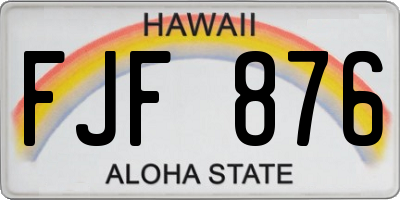 HI license plate FJF876