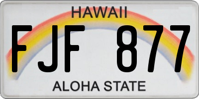 HI license plate FJF877