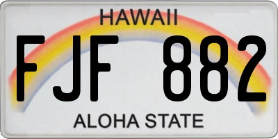 HI license plate FJF882