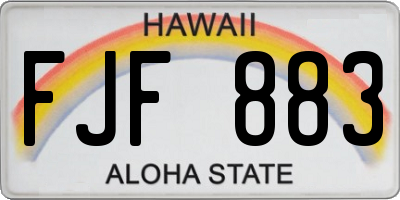 HI license plate FJF883