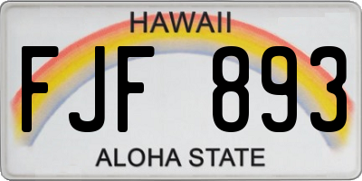 HI license plate FJF893