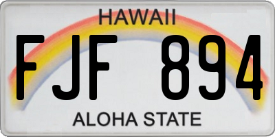 HI license plate FJF894