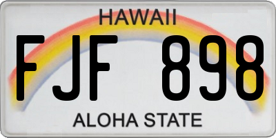 HI license plate FJF898