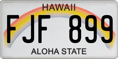 HI license plate FJF899