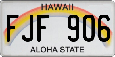 HI license plate FJF906