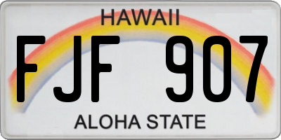 HI license plate FJF907