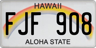 HI license plate FJF908