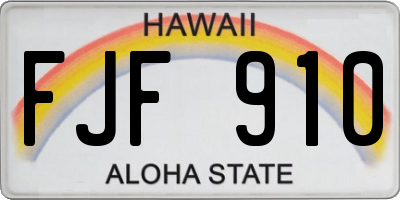 HI license plate FJF910