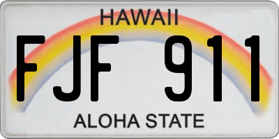 HI license plate FJF911