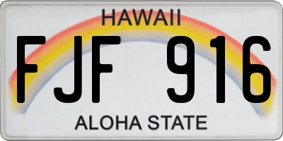HI license plate FJF916