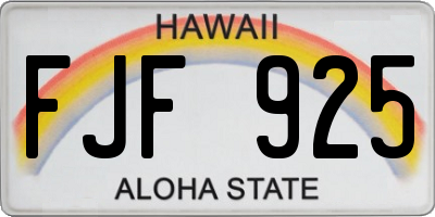 HI license plate FJF925