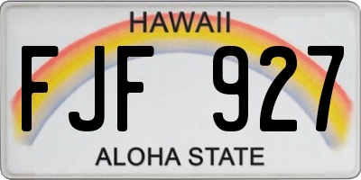 HI license plate FJF927