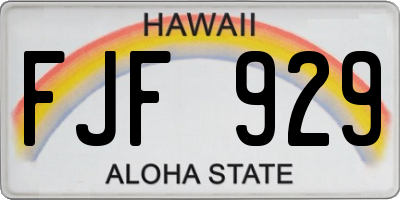 HI license plate FJF929