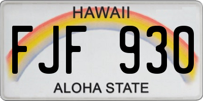 HI license plate FJF930