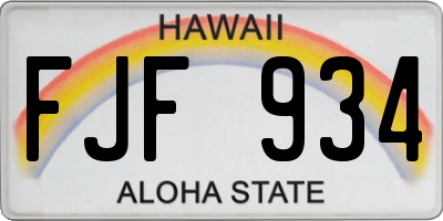 HI license plate FJF934