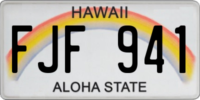 HI license plate FJF941