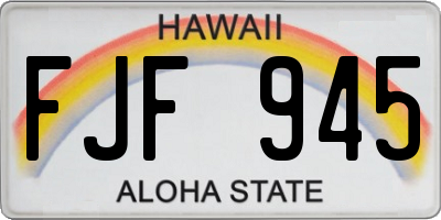 HI license plate FJF945