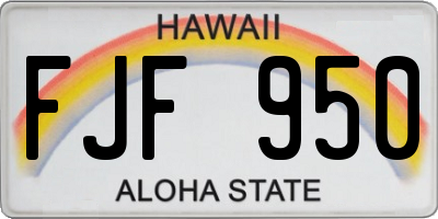 HI license plate FJF950