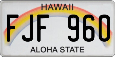 HI license plate FJF960