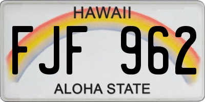 HI license plate FJF962