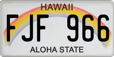 HI license plate FJF966