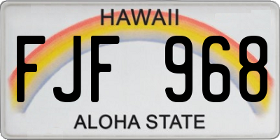 HI license plate FJF968