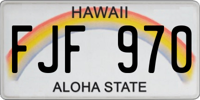 HI license plate FJF970