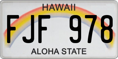 HI license plate FJF978