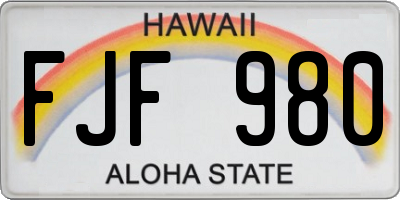 HI license plate FJF980
