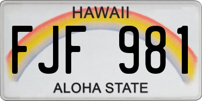 HI license plate FJF981