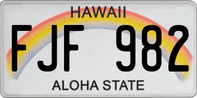 HI license plate FJF982