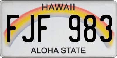 HI license plate FJF983