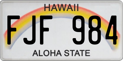HI license plate FJF984