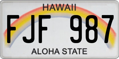 HI license plate FJF987
