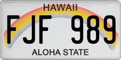 HI license plate FJF989