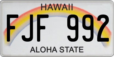 HI license plate FJF992