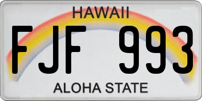 HI license plate FJF993