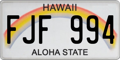 HI license plate FJF994