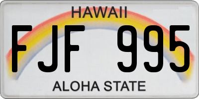 HI license plate FJF995