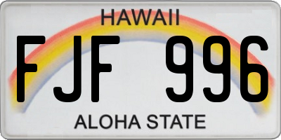 HI license plate FJF996
