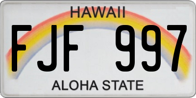 HI license plate FJF997