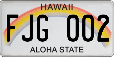HI license plate FJG002