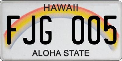 HI license plate FJG005